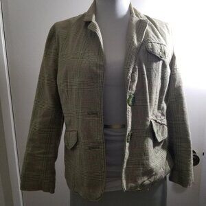 American Eagle Jacket/Blazer Green Plaid Size S/P
